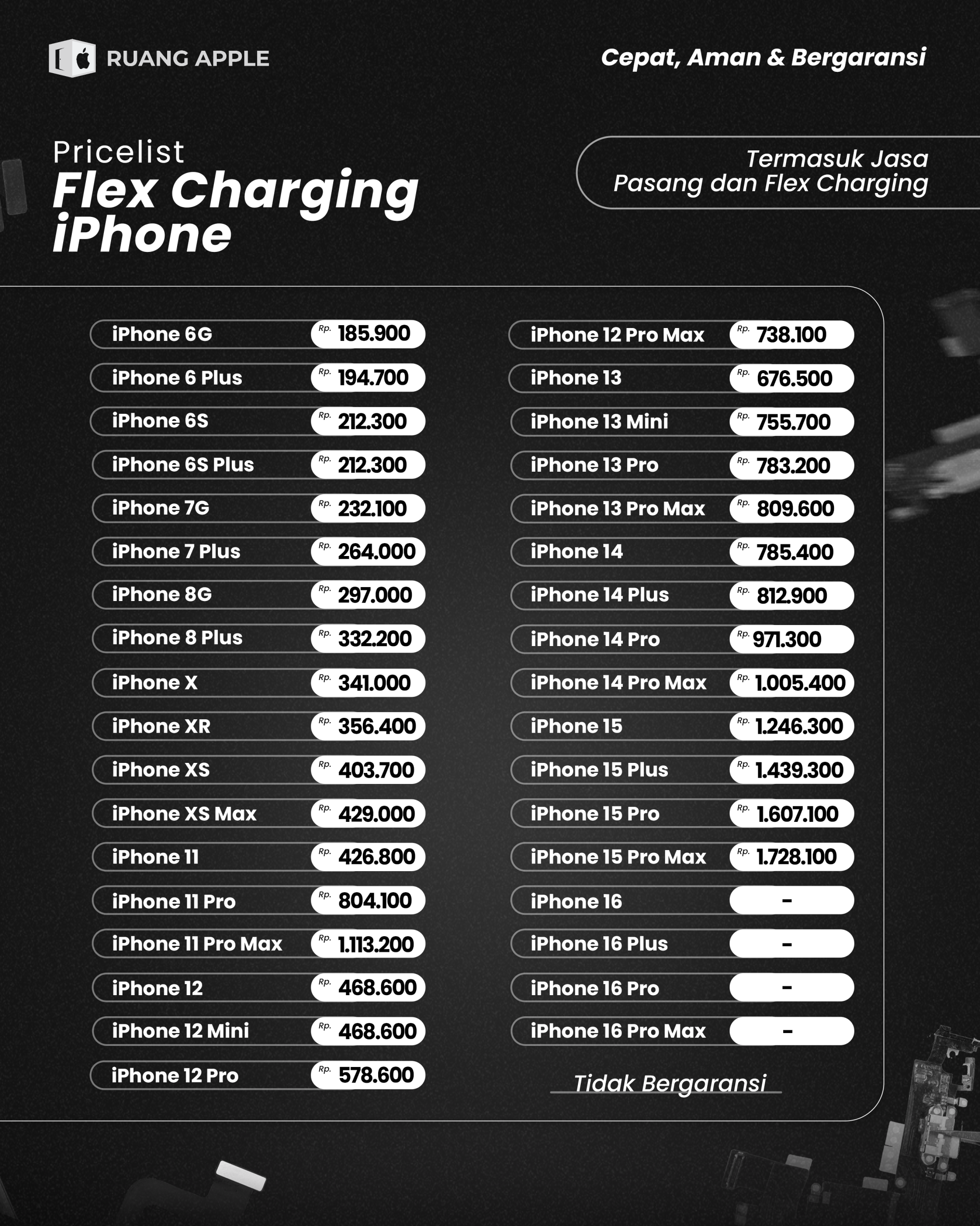 Flex Charger / Konektor Cas iPhone 6 - 16 Series Termurah