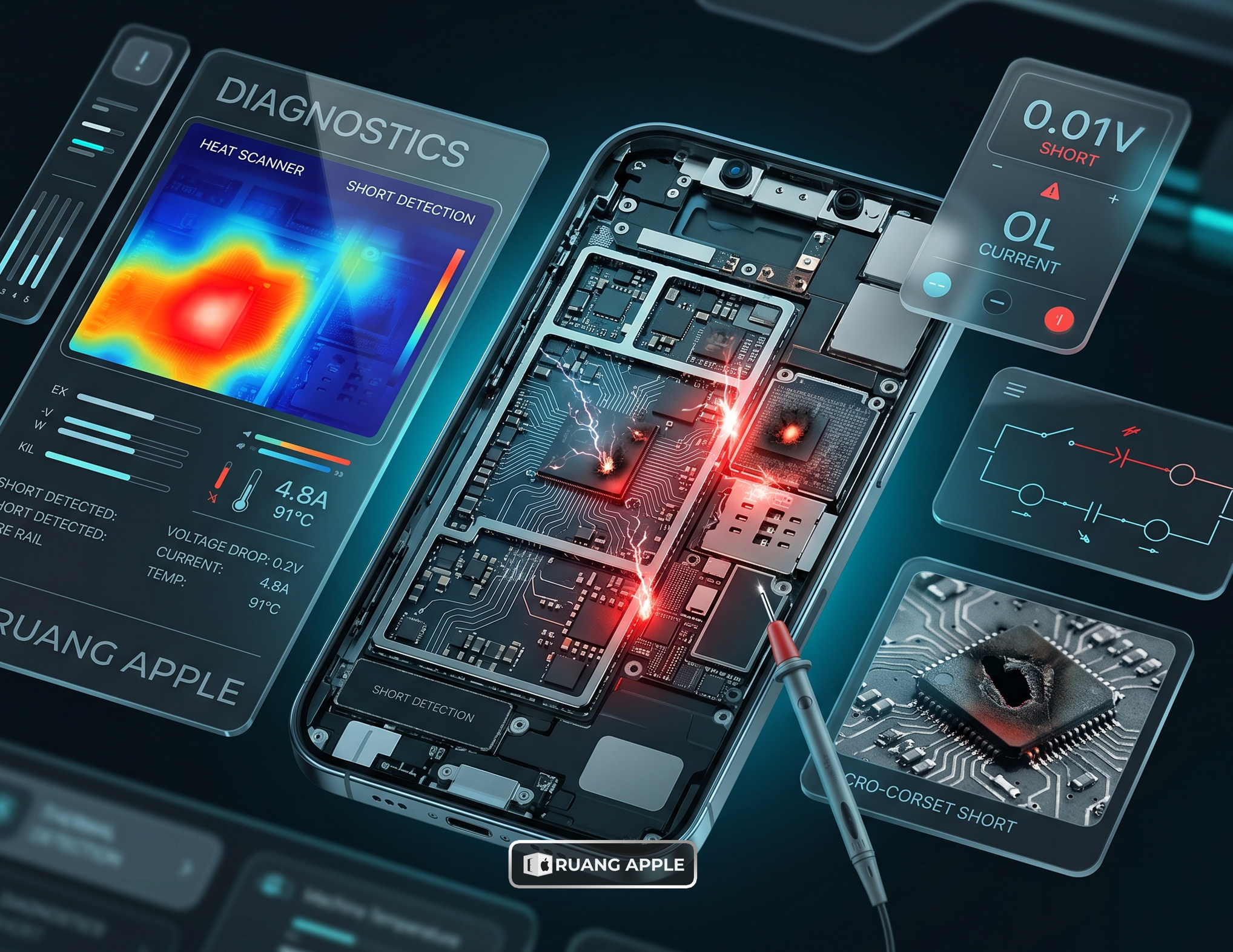 Analisis Kerusakan Korsleting Mesin iPhone